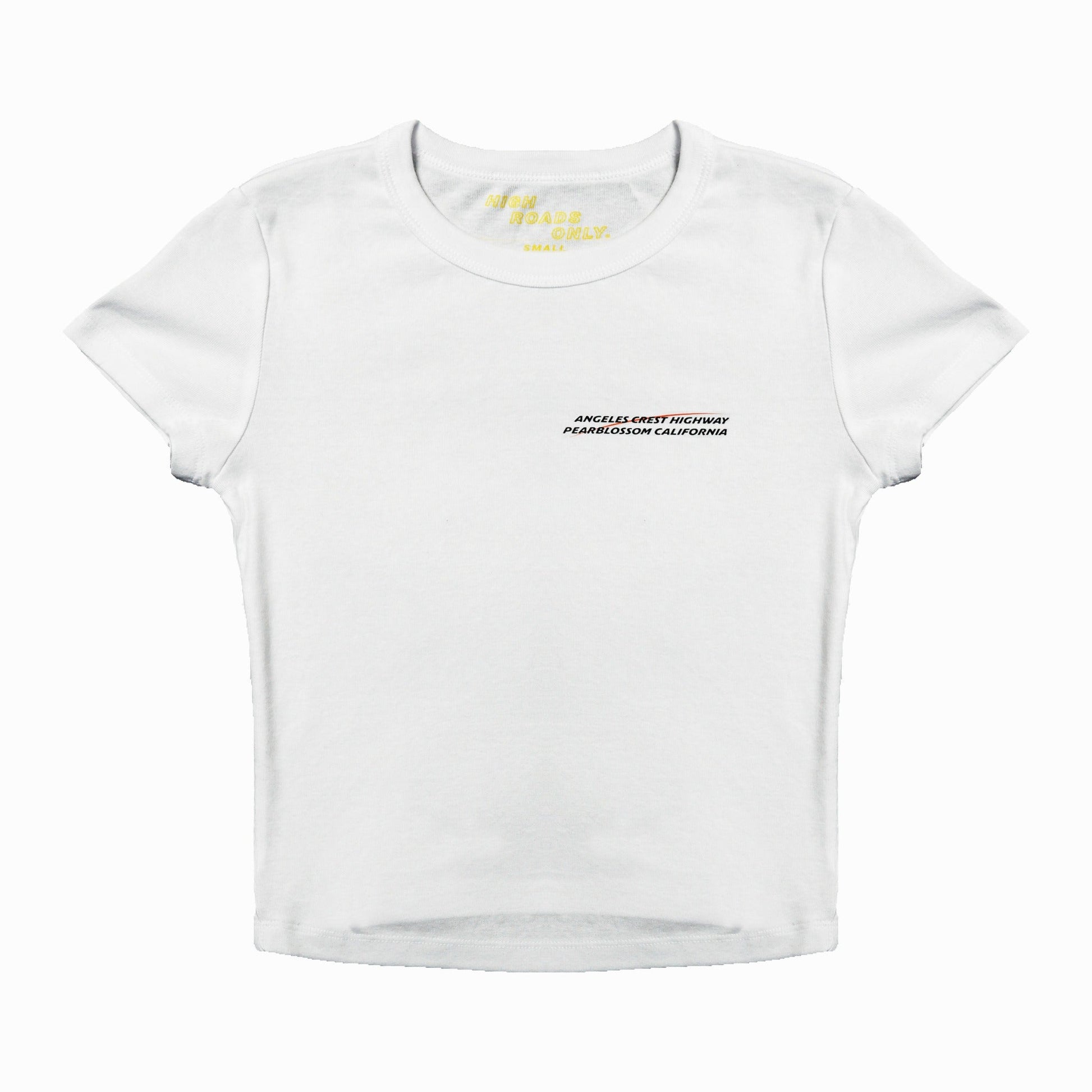 Angeles Crest baby crop white front product photo